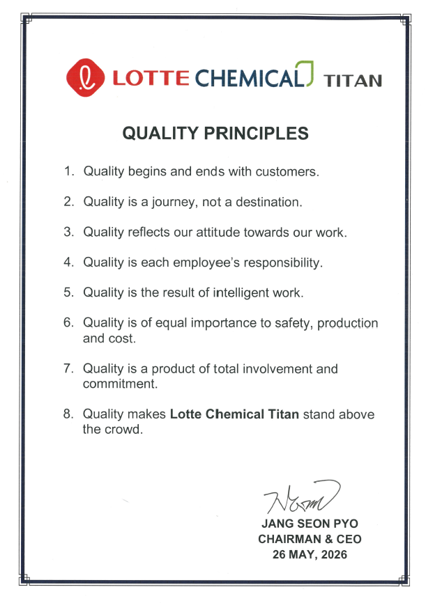 Lotte Chemical Titan Quality Principle