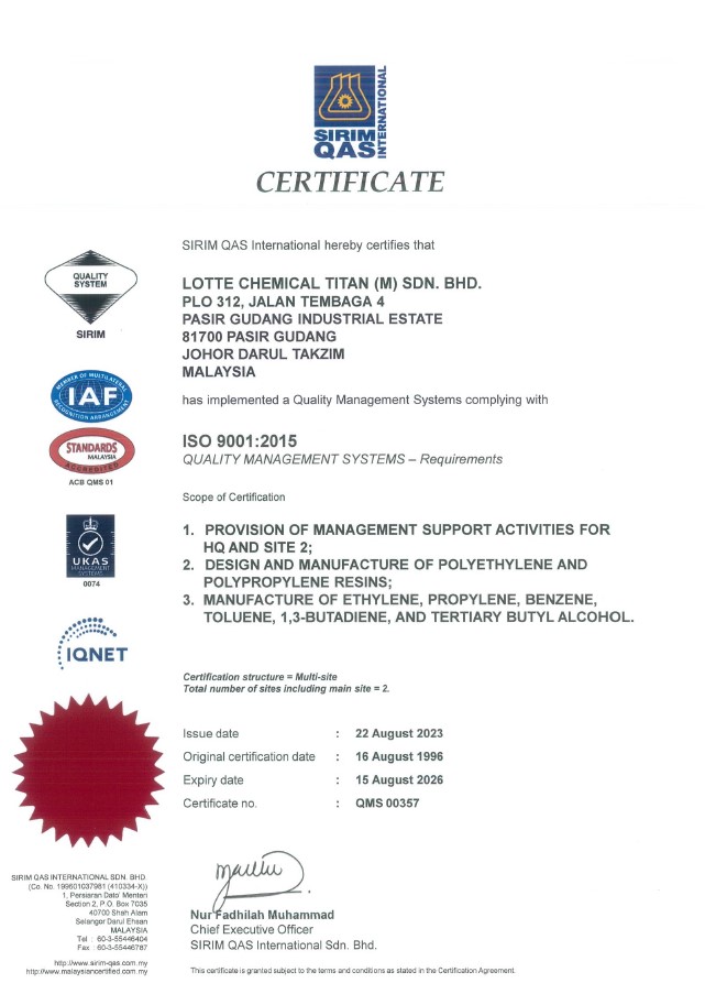 ISO_9001 : 2015 certificates