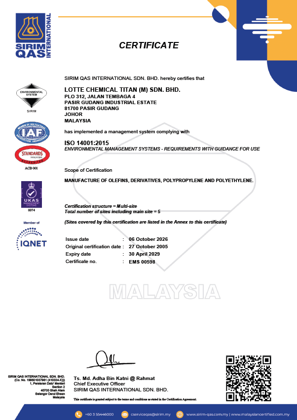 ISO_14001 : 2015 certificates