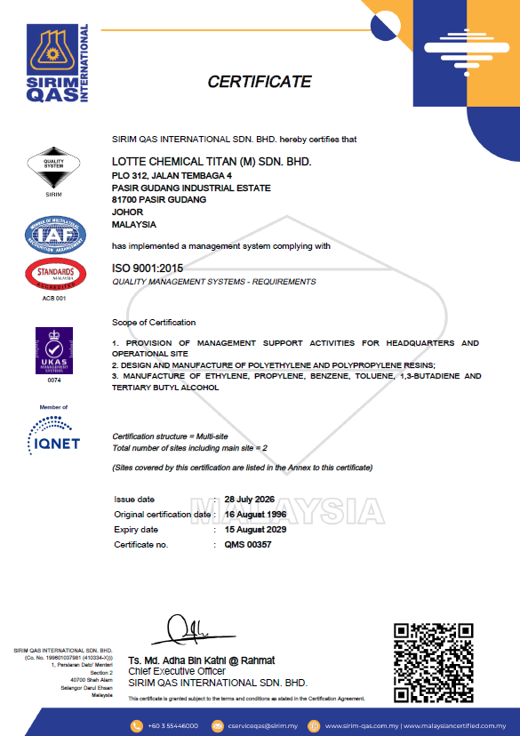 ISO_9001 : 2015 certificates